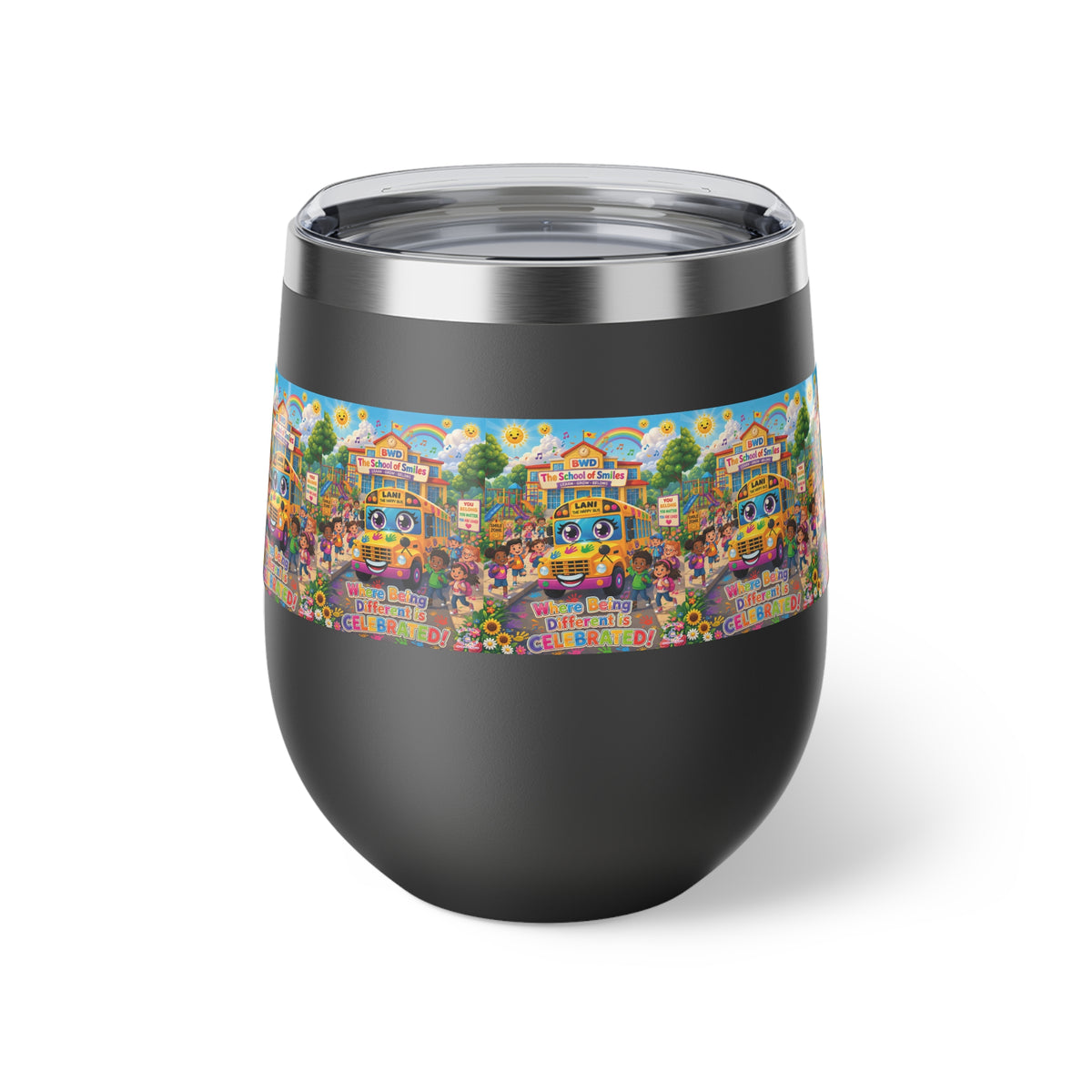 Lani™ 12oz Copper Vacuum Insulated Cup – "Where Being Different is CELEBRATED!" Graphic