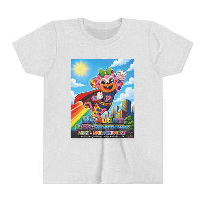 Panz™ Youth Short Sleeve Tee – "My Autism is My Superpower" Graphic | Smile Universe Collection