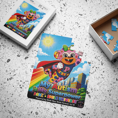 Panz™ Kids' Puzzle, 30-Piece – "My Autism is My Superpower" Graphic | Smile Universe Collection