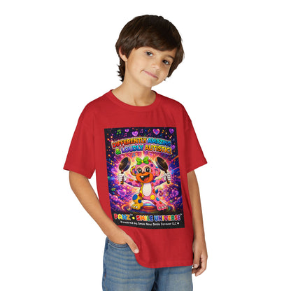 Panz™ Youth DryBlend® T-Shirt – "Differently Amazing & Loudly Autistic!" Graphic | Smile Universe Collection