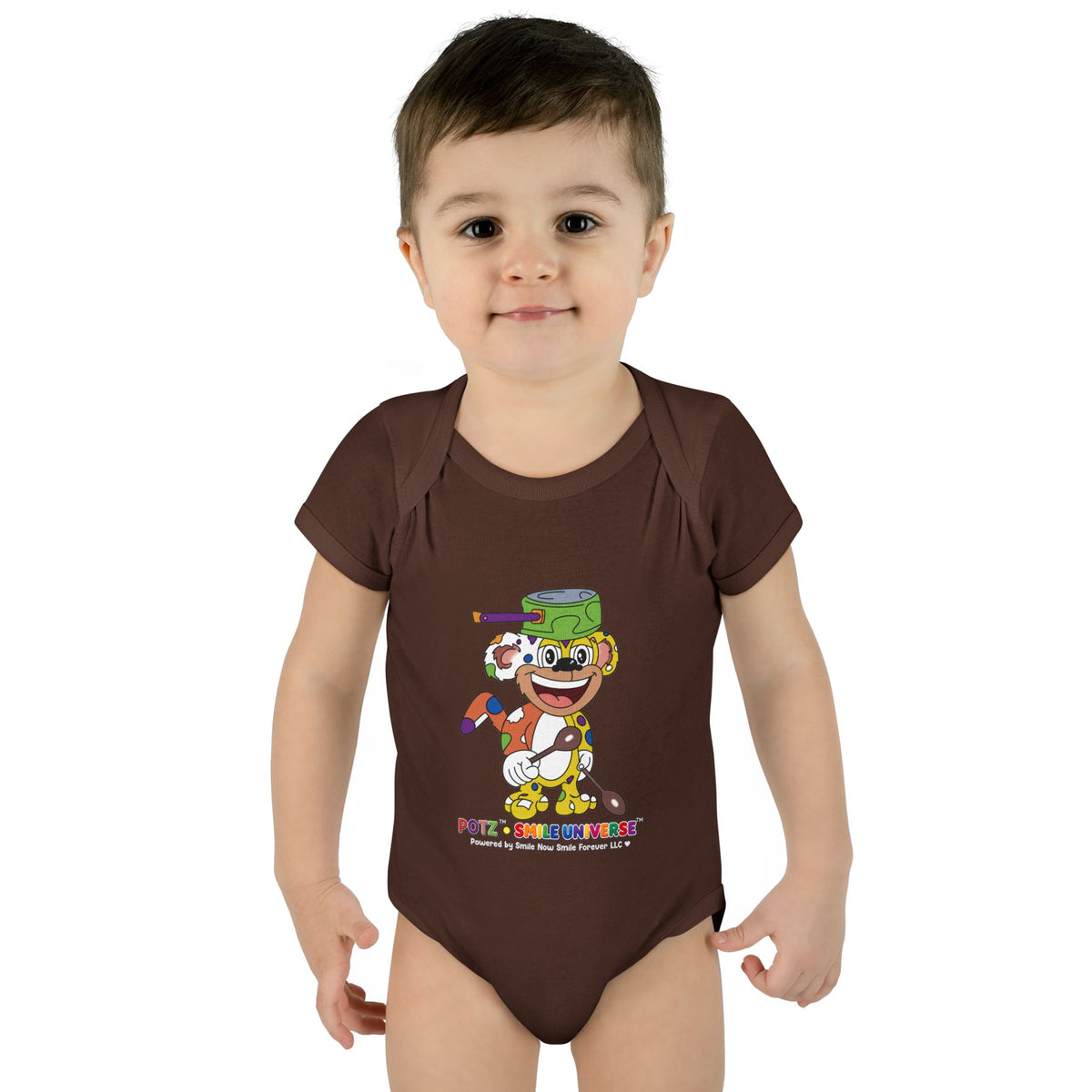 Potz™ Infant Baby Rib Bodysuit – Playful Chef Graphic Onesie | Smile Universe Collection