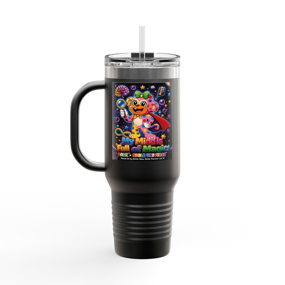 Panz™ 40oz Insulated Travel Mug – "My Mind is Full of Magic" Graphic | Smile Universe Collection