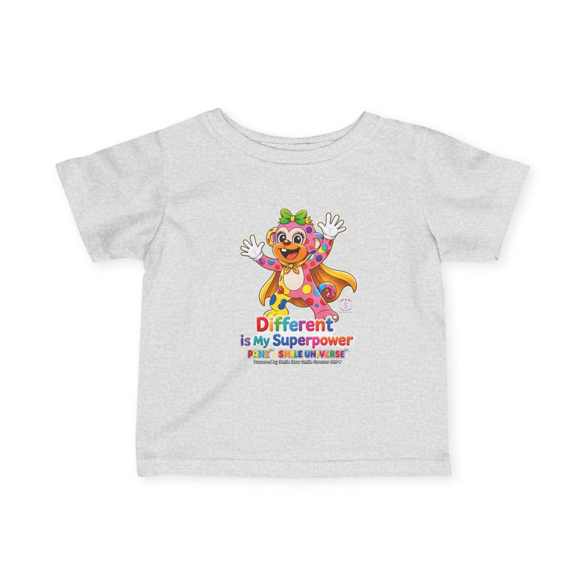 Panz™ Infant Fine Jersey Tee – "Different is My Superpower" Graphic | Smile Universe Collection
