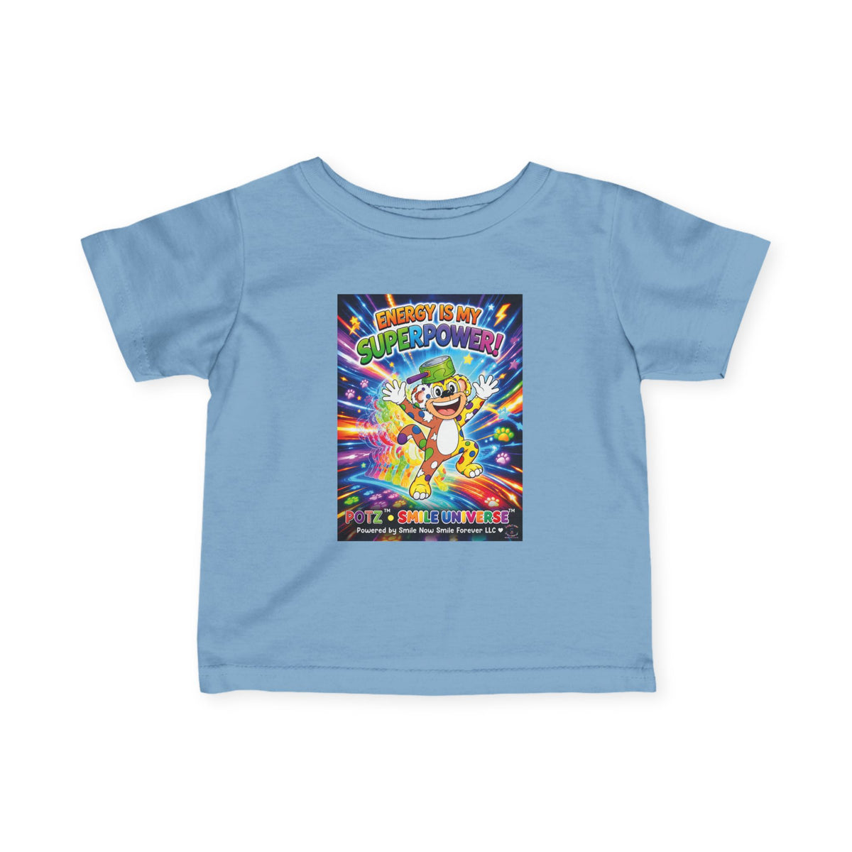 Potz™ Infant Fine Jersey Tee – "Energy is My Superpower!" Graphic Tee | Smile Universe Collection