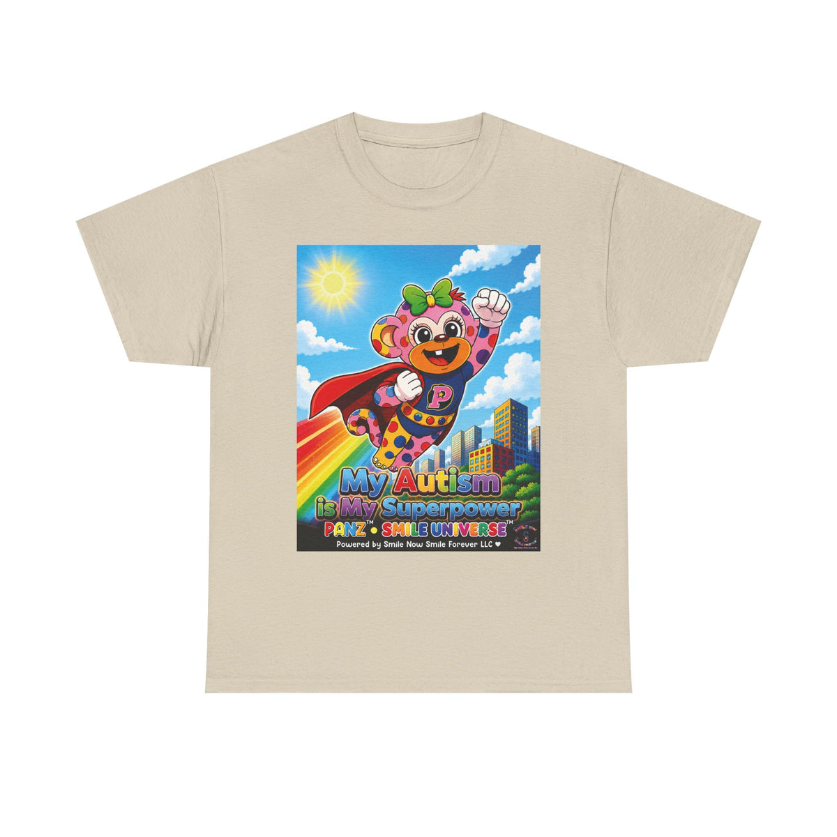 Panz™ Unisex Heavy Cotton™ Tee – "My Autism is My Superpower" Graphic | Smile Universe Collection