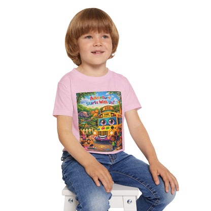 Lani™ Heavy Cotton™ Toddler T-Shirt – "Adventure Starts With Us!" Graphic