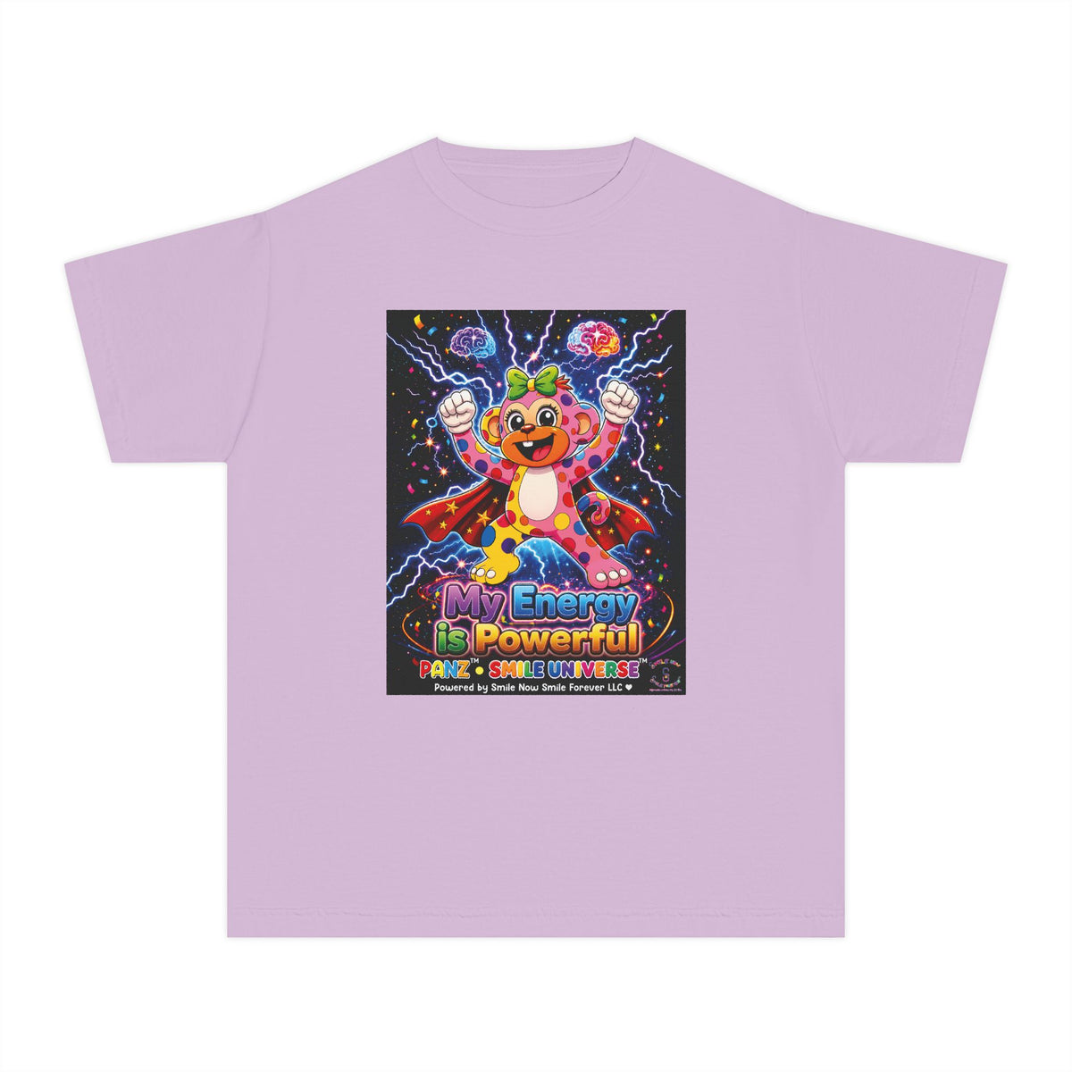 Panz™ Youth Midweight Tee – "My Energy is Powerful" Graphic Tee | Smile Universe Collection