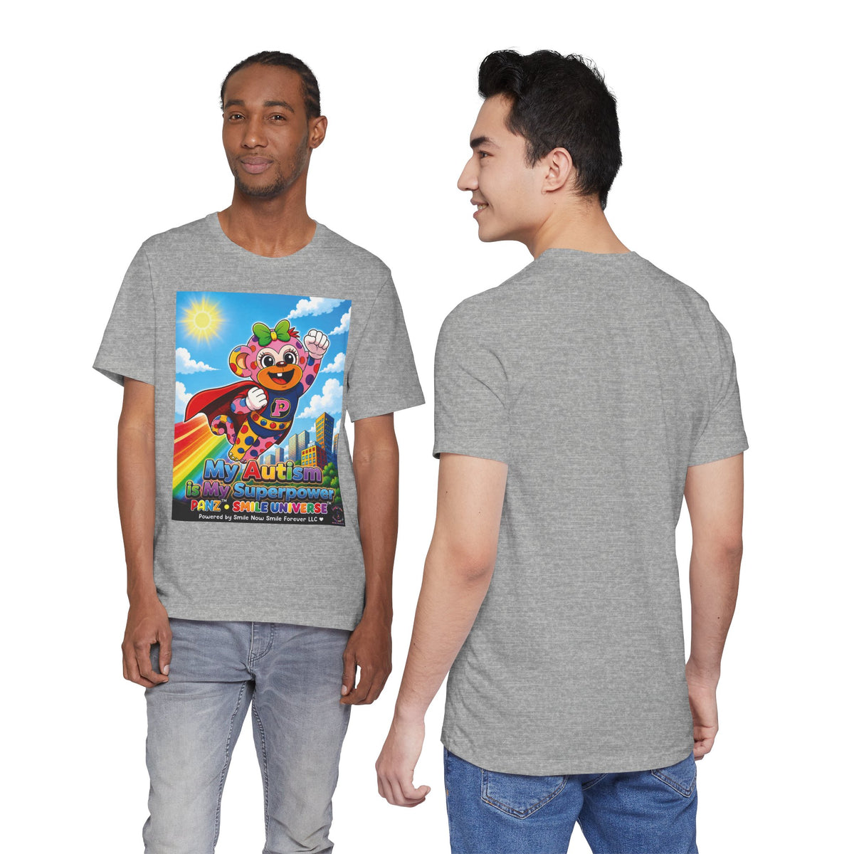 Panz™ Unisex Jersey Short Sleeve Tee – "My Autism is My Superpower" Graphic | Smile Universe Collection