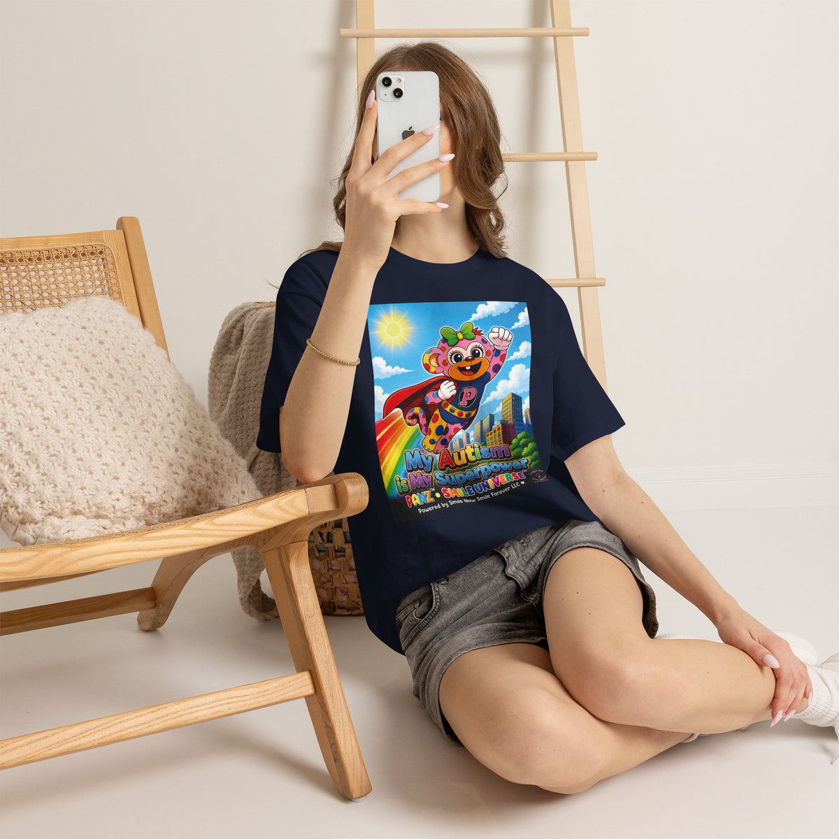 Panz™ Unisex Heavy Cotton™ Tee – "My Autism is My Superpower" Graphic | Smile Universe Collection