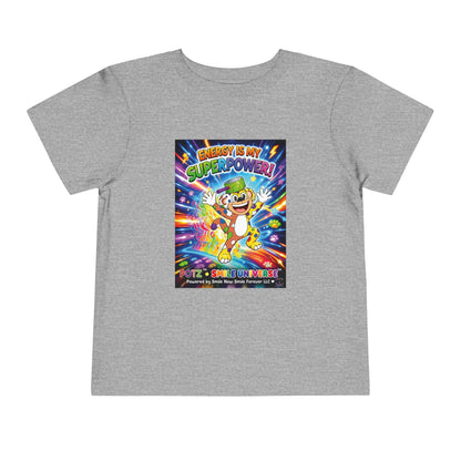 Potz™ Toddler Short Sleeve Tee – "Energy is My Superpower!" Graphic Tee | Smile Universe Collection