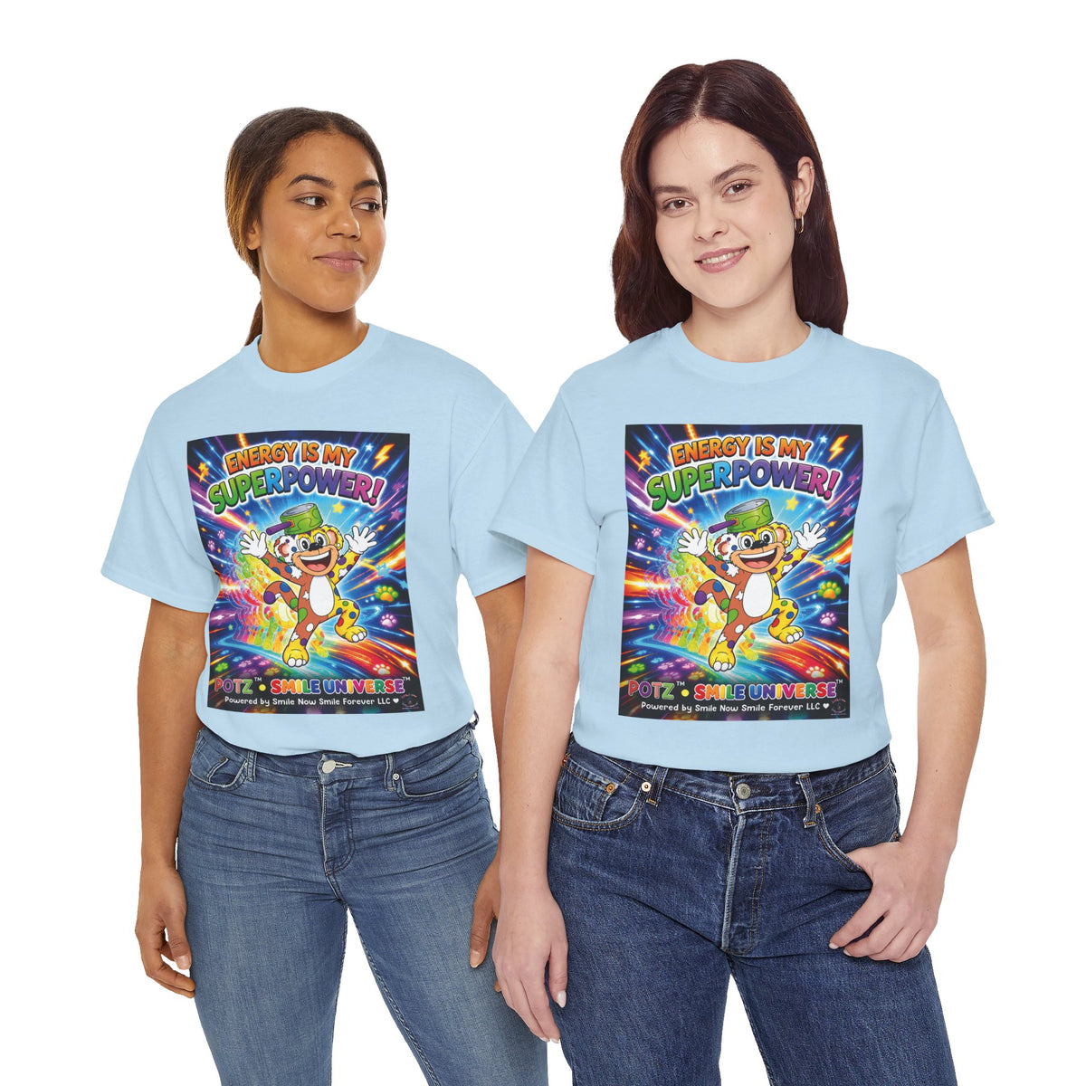 Potz™ Unisex Heavy Cotton™ Tee – "Energy is My Superpower!" Graphic Tee | Smile Universe Collection