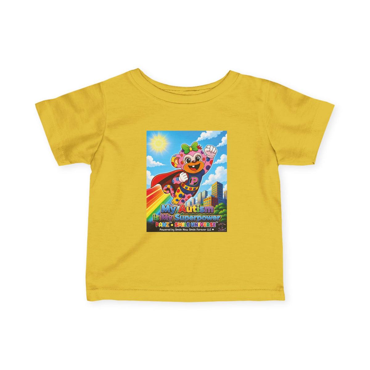 Panz™ Infant Fine Jersey Tee – "My Autism is My Superpower" Graphic | Smile Universe Collection