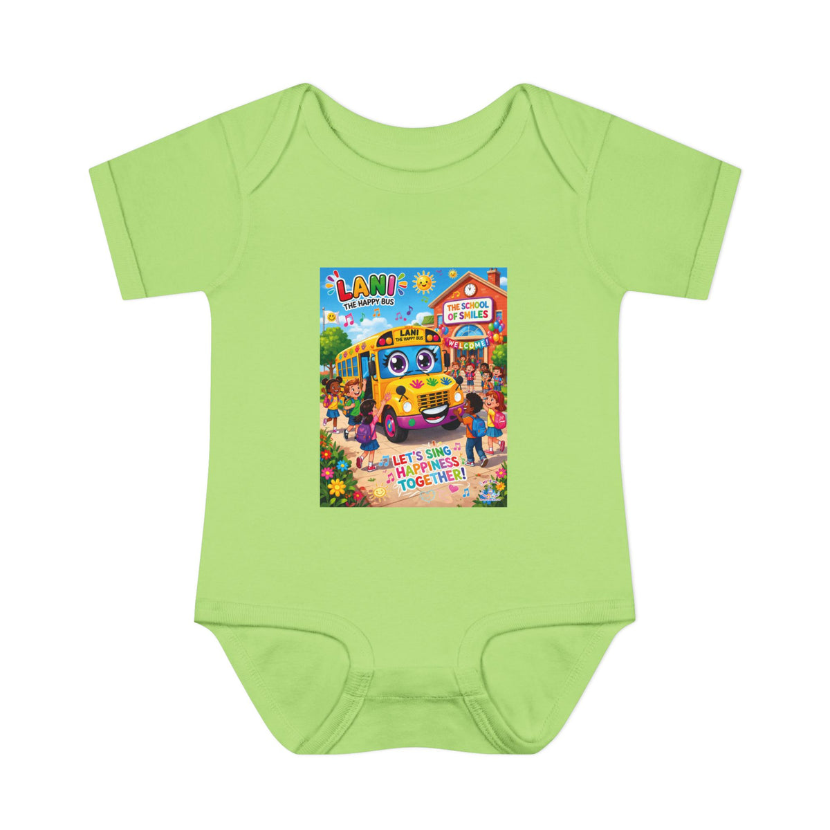 Lani™ Infant Baby Rib Bodysuit – "Let's Sing Happiness Together!" Graphic