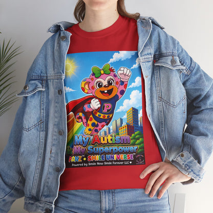 Panz™ Unisex Heavy Cotton™ Tee – "My Autism is My Superpower" Graphic | Smile Universe Collection