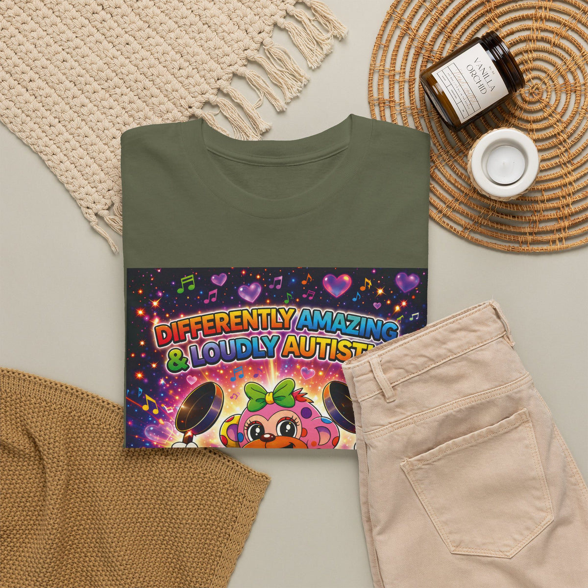 Panz™ Unisex Heavy Cotton™ Tee – "Differently Amazing & Loudly Autistic!" Graphic | Smile Universe Collection