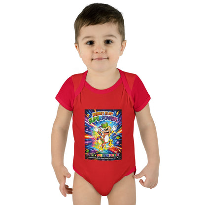 Potz™ Infant Baby Rib Bodysuit – "Energy is My Superpower!" Graphic Onesie | Smile Universe Collection