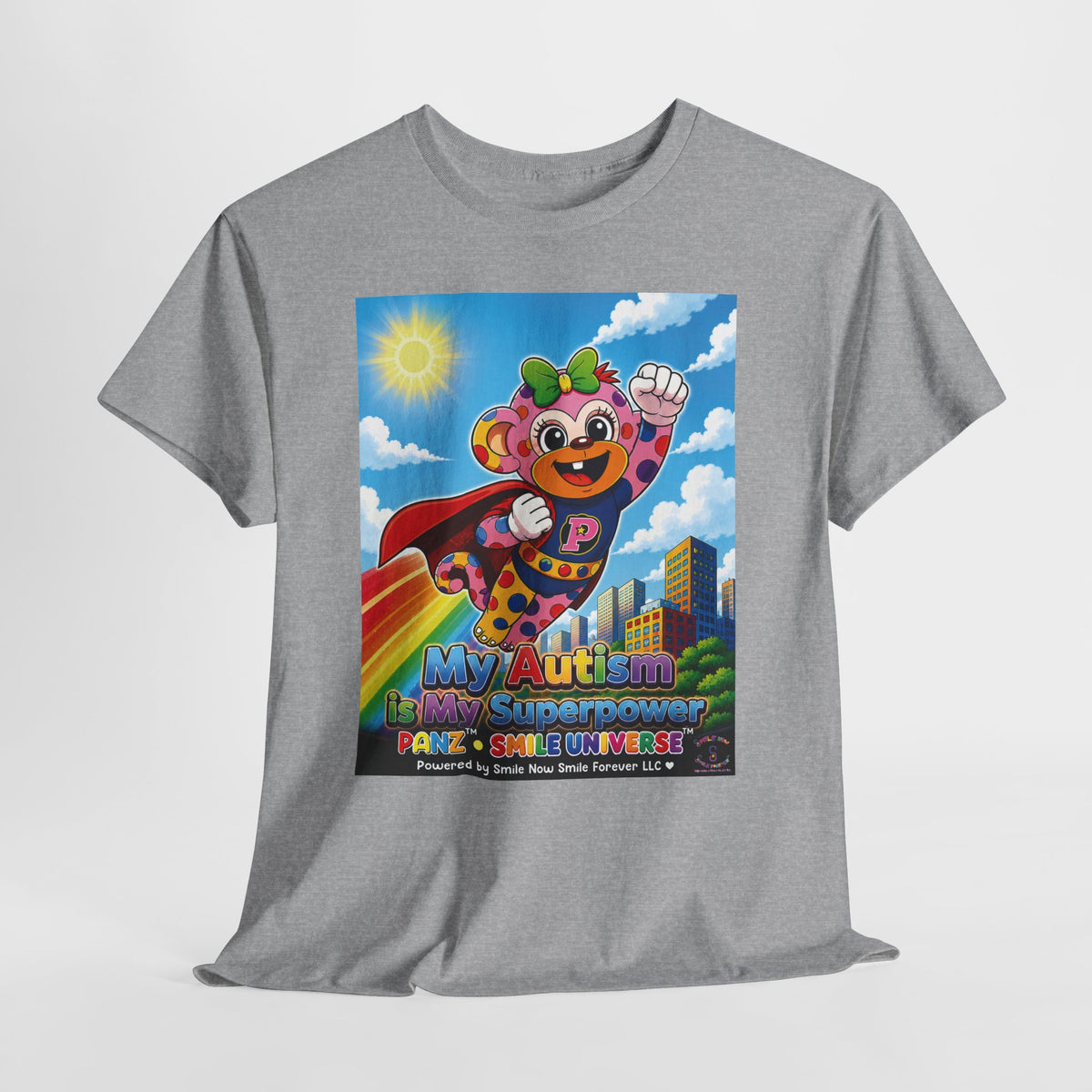 Panz™ Unisex Heavy Cotton™ Tee – "My Autism is My Superpower" Graphic | Smile Universe Collection
