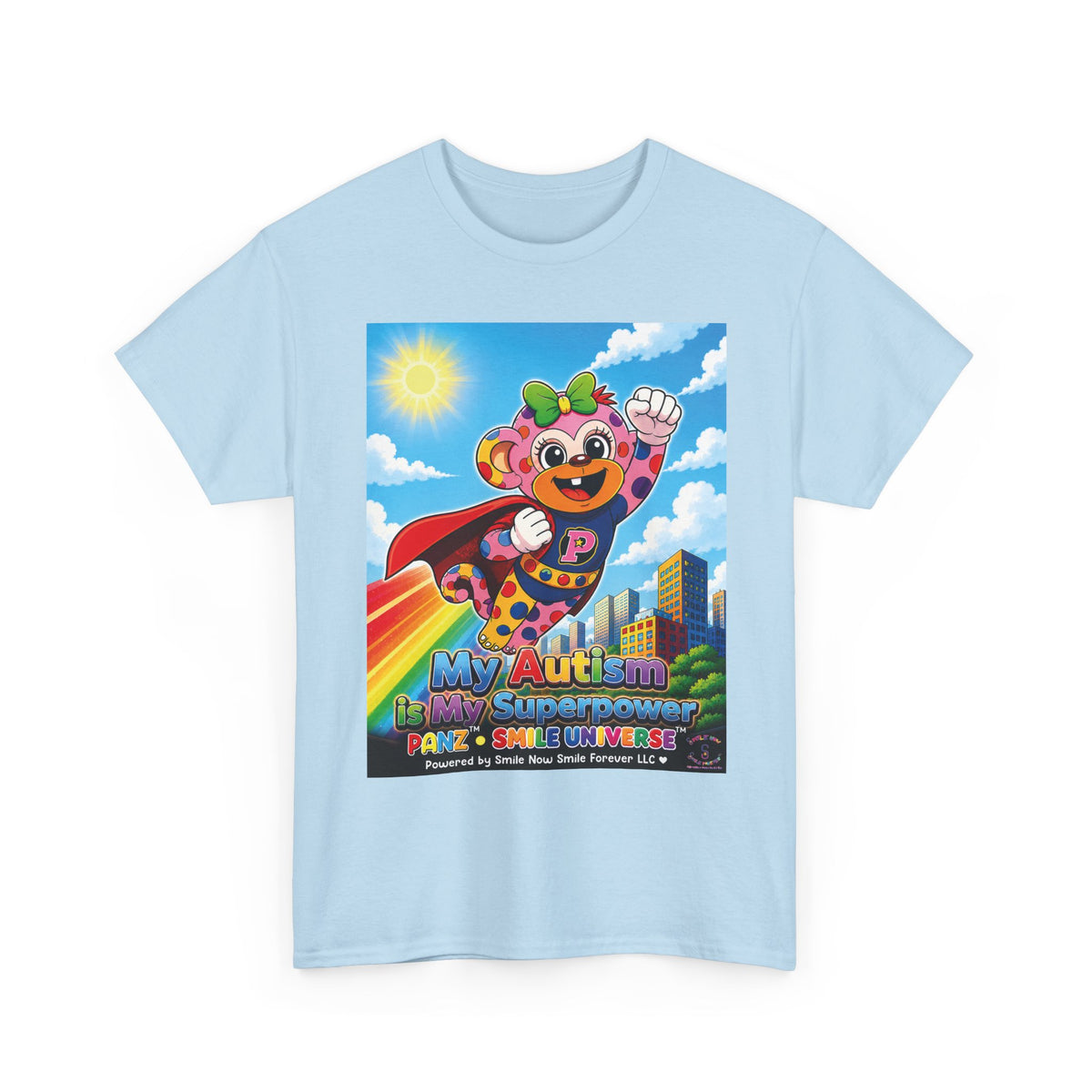 Panz™ Unisex Heavy Cotton™ Tee – "My Autism is My Superpower" Graphic | Smile Universe Collection