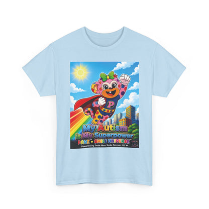 Panz™ Unisex Heavy Cotton™ Tee – "My Autism is My Superpower" Graphic | Smile Universe Collection