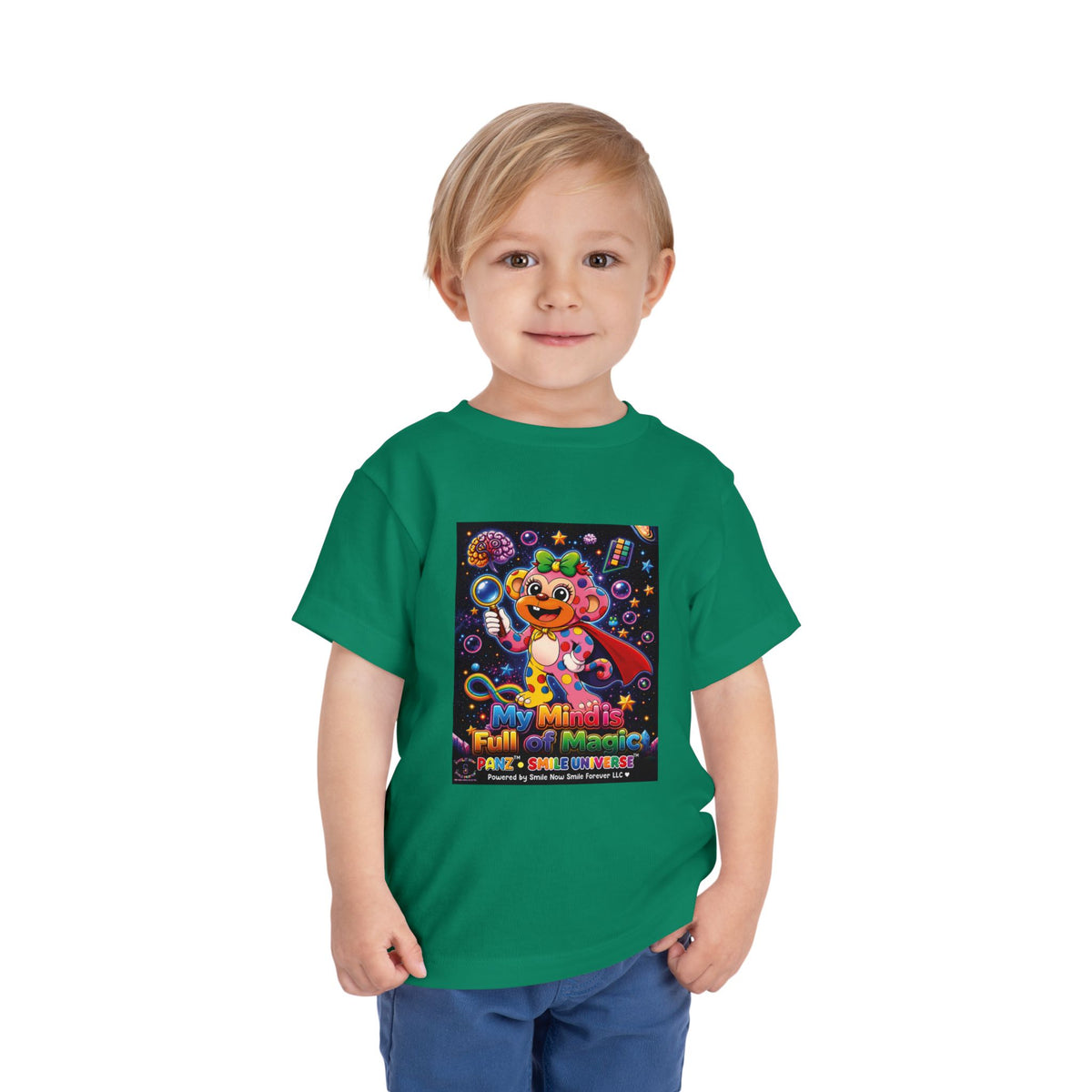Panz™ Toddler Short Sleeve Tee – "My Mind is Full of Magic" Graphic | Smile Universe Collection
