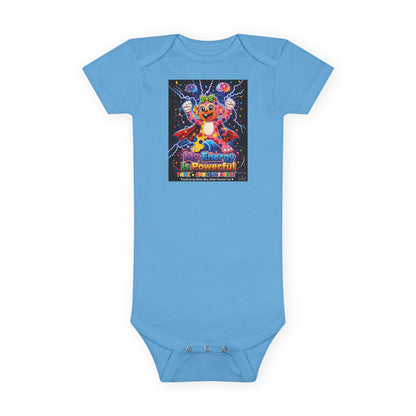 Panz™ Baby Short Sleeve Onesie® – "My Energy is Powerful" Graphic Bodysuit | Smile Universe Collection