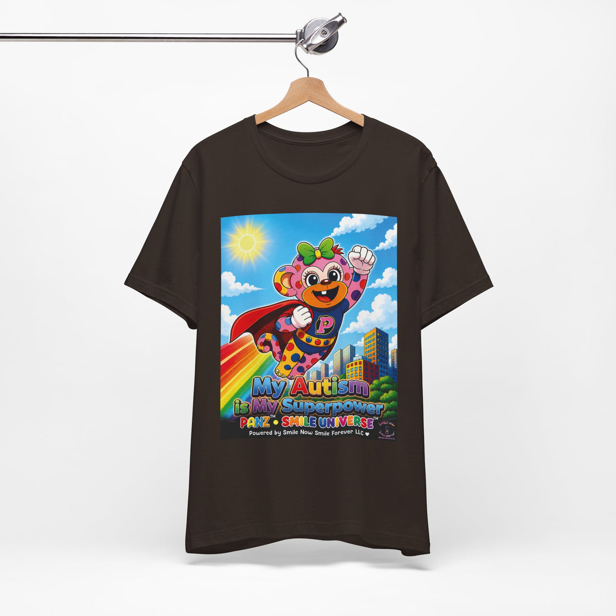 Panz™ Unisex Jersey Short Sleeve Tee – "My Autism is My Superpower" Graphic | Smile Universe Collection
