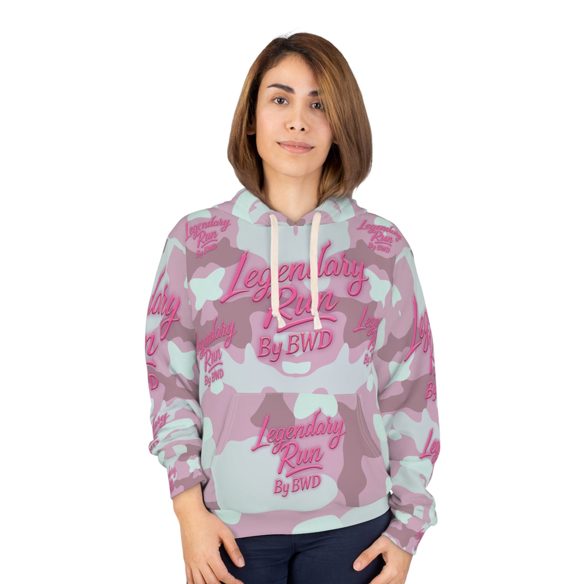 Legendary Run All-Over Print Hoodie — Pullover