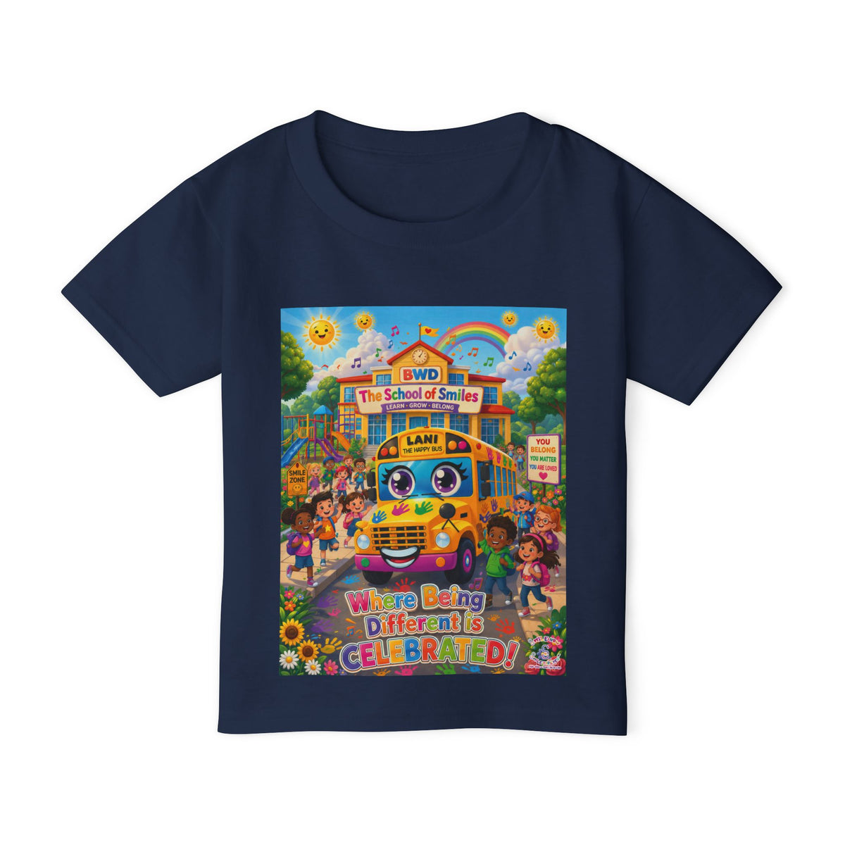 Lani™ Heavy Cotton™ Toddler T-Shirt – "Where Being Different is CELEBRATED!" Graphic Shirt