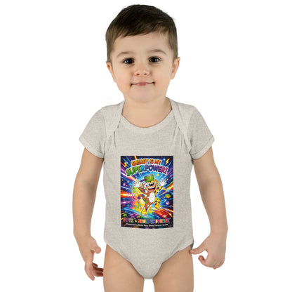 Potz™ Infant Baby Rib Bodysuit – "Energy is My Superpower!" Graphic Onesie | Smile Universe Collection