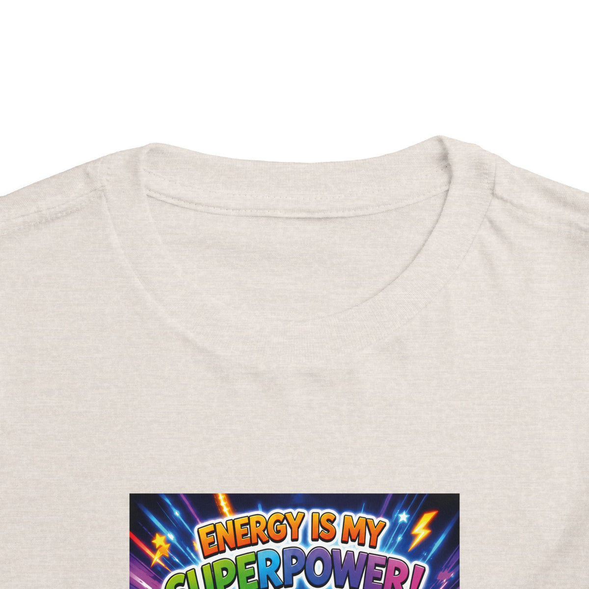 Potz™ Toddler Short Sleeve Tee – "Energy is My Superpower!" Graphic Tee | Smile Universe Collection
