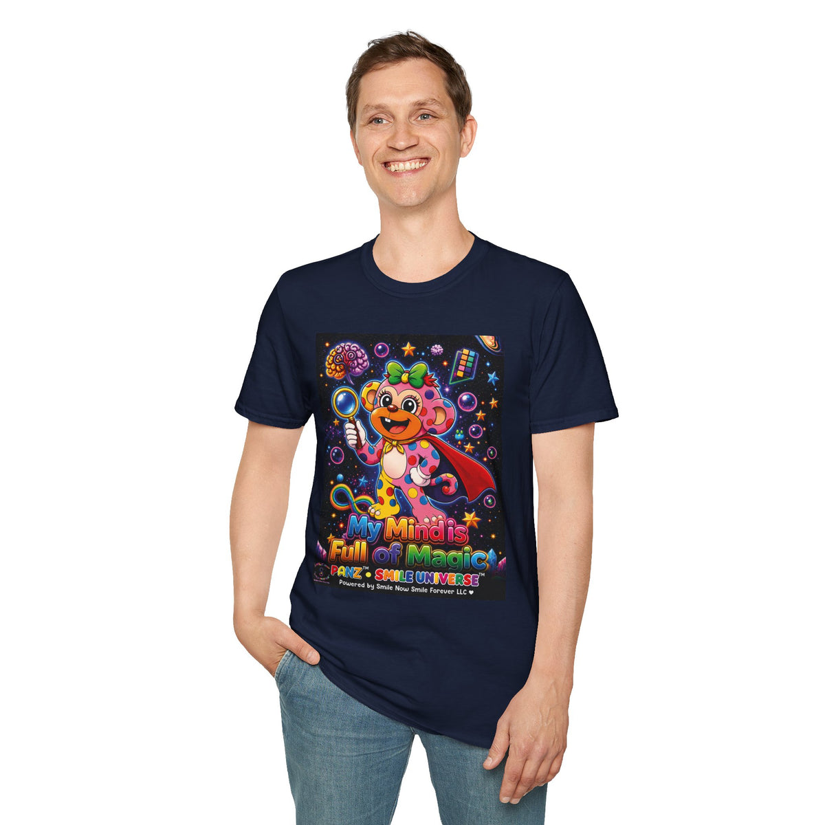 Panz™ Unisex Softstyle T-Shirt – "My Mind is Full of Magic" Graphic | Smile Universe Collection