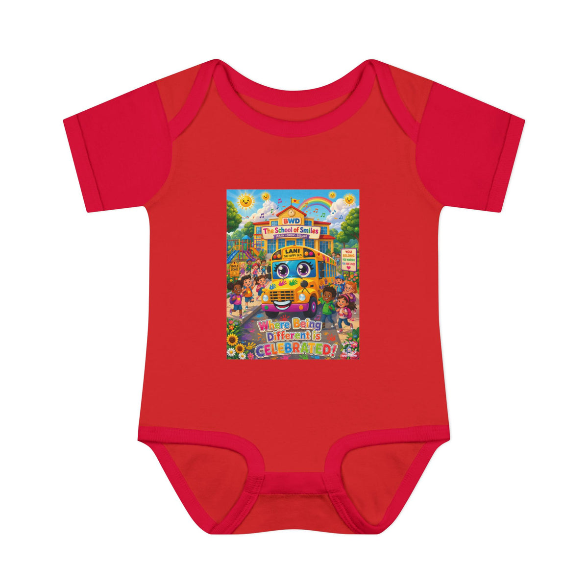 Lani™ Infant Baby Rib Bodysuit – "Where Being Different is CELEBRATED!" Graphic