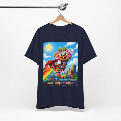 Panz™ Unisex Jersey Short Sleeve Tee – "My Autism is My Superpower" Graphic | Smile Universe Collection