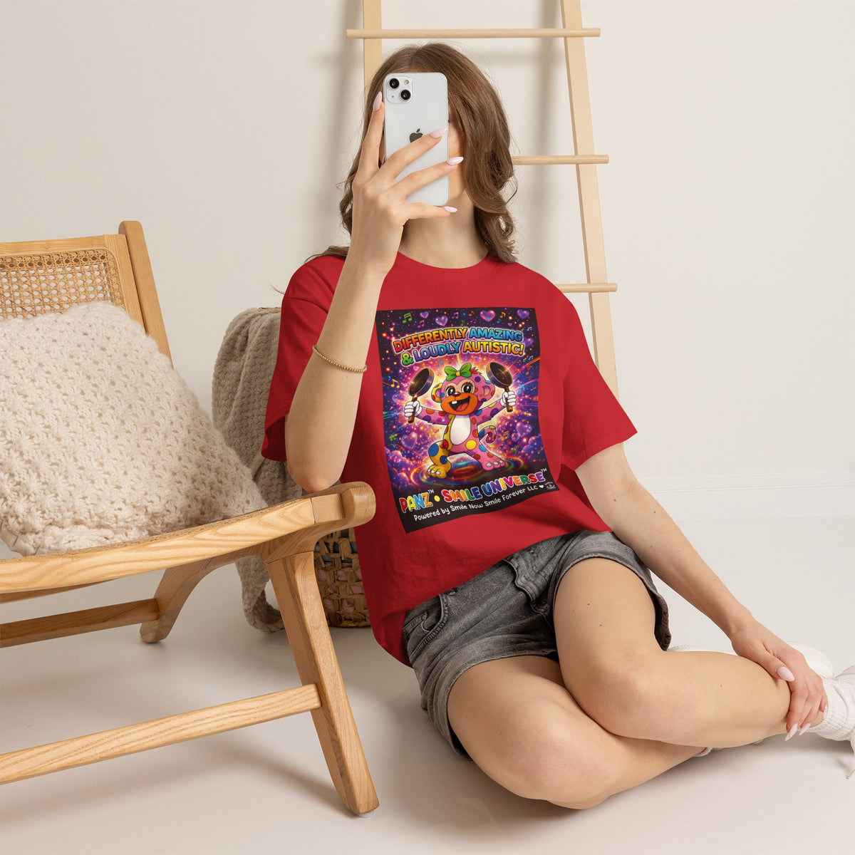 Panz™ Unisex Heavy Cotton™ Tee – "Differently Amazing & Loudly Autistic!" Graphic | Smile Universe Collection