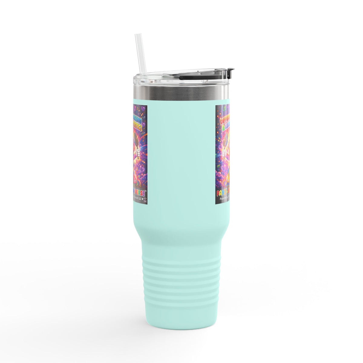 Panz™ 40oz Insulated Travel Mug – "Differently Amazing & Loudly Autistic!" Graphic | Smile Universe Collection