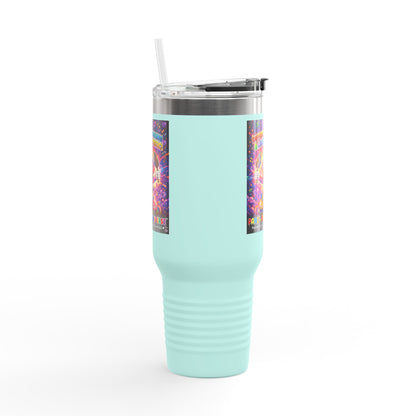 Panz™ 40oz Insulated Travel Mug – "Differently Amazing & Loudly Autistic!" Graphic | Smile Universe Collection