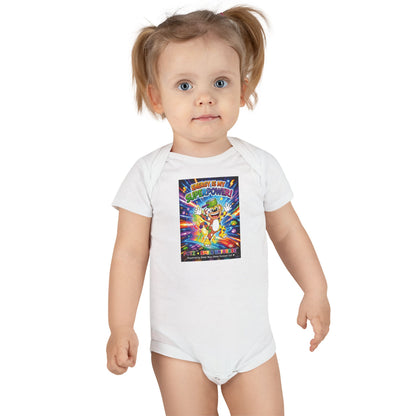 Potz™ Baby Short Sleeve Onesie® – "Energy is My Superpower!" Graphic Bodysuit | Smile Universe Collection
