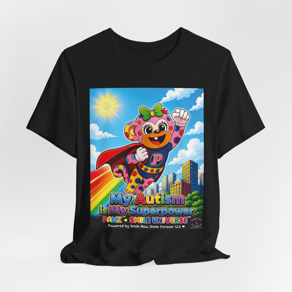 Panz™ Unisex Jersey Short Sleeve Tee – "My Autism is My Superpower" Graphic | Smile Universe Collection