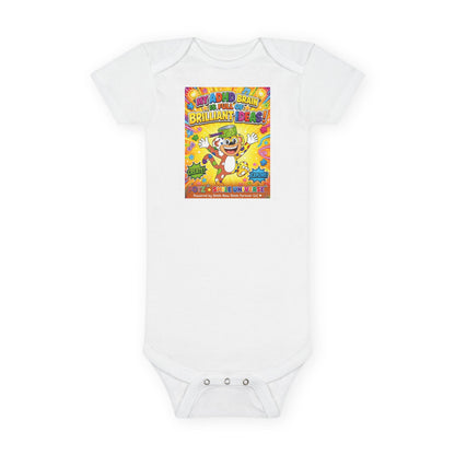 Potz™ Baby Short Sleeve Onesie® – "My ADHD Brain is Full of Brilliant Ideas!" Graphic Bodysuit | Smile Universe Collection