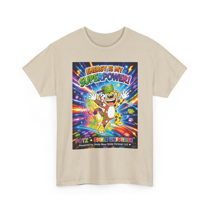 Potz™ Unisex Heavy Cotton™ Tee – "Energy is My Superpower!" Graphic Tee | Smile Universe Collection