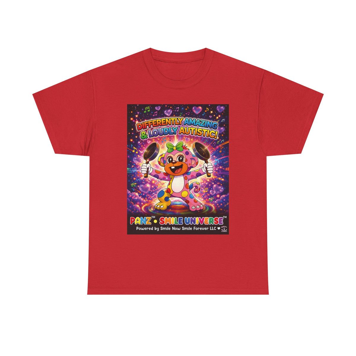 Panz™ Unisex Heavy Cotton™ Tee – "Differently Amazing & Loudly Autistic!" Graphic | Smile Universe Collection