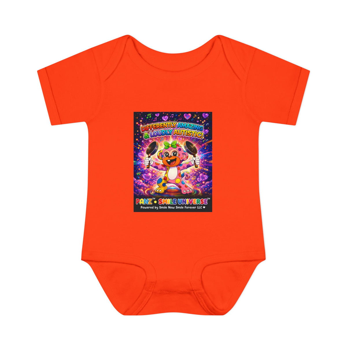 Panz™ Infant Baby Rib Bodysuit – "Differently Amazing & Loudly Autistic!" Graphic | Smile Universe Collection