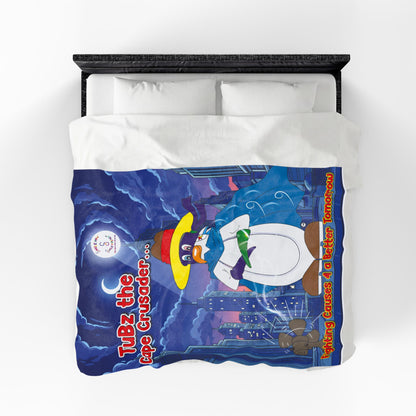 TuBz™ Velveteen Plush Blanket – "Fighting Causes 4 a Better Tomorrow" Graphic | Smile Universe Collection