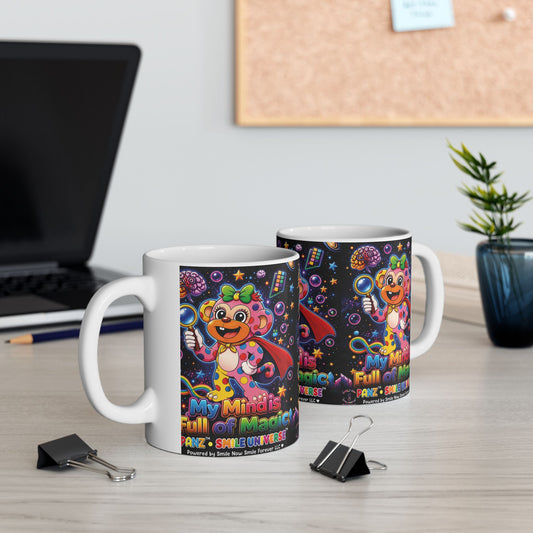Panz™ Ceramic Mug (11oz & 15oz) – "My Mind is Full of Magic" Graphic | Smile Universe Collection