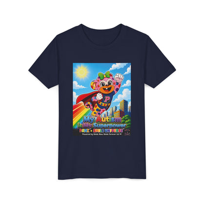 Panz™ Youth Short Sleeve Tee – "My Autism is My Superpower" Graphic | Smile Universe Collection