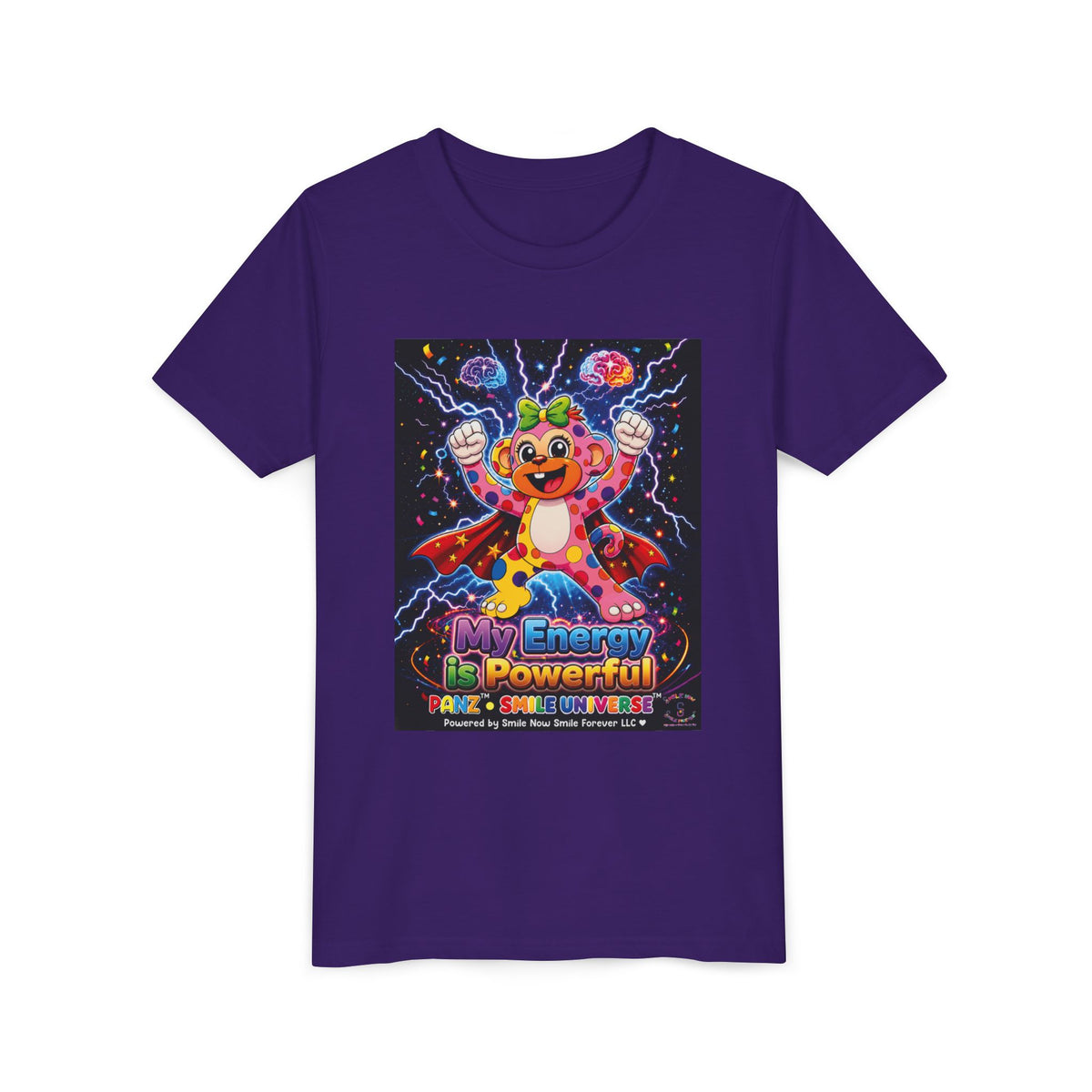 Panz™ Youth Short Sleeve Tee – "My Energy is Powerful" Graphic Tee | Smile Universe Collection