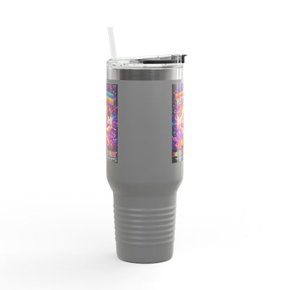 Panz™ 40oz Insulated Travel Mug – "Differently Amazing & Loudly Autistic!" Graphic | Smile Universe Collection