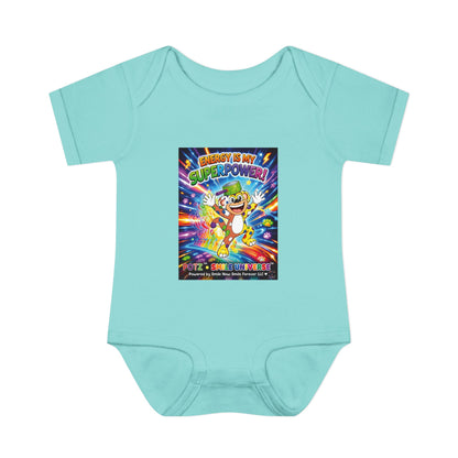 Potz™ Infant Baby Rib Bodysuit – "Energy is My Superpower!" Graphic Onesie | Smile Universe Collection
