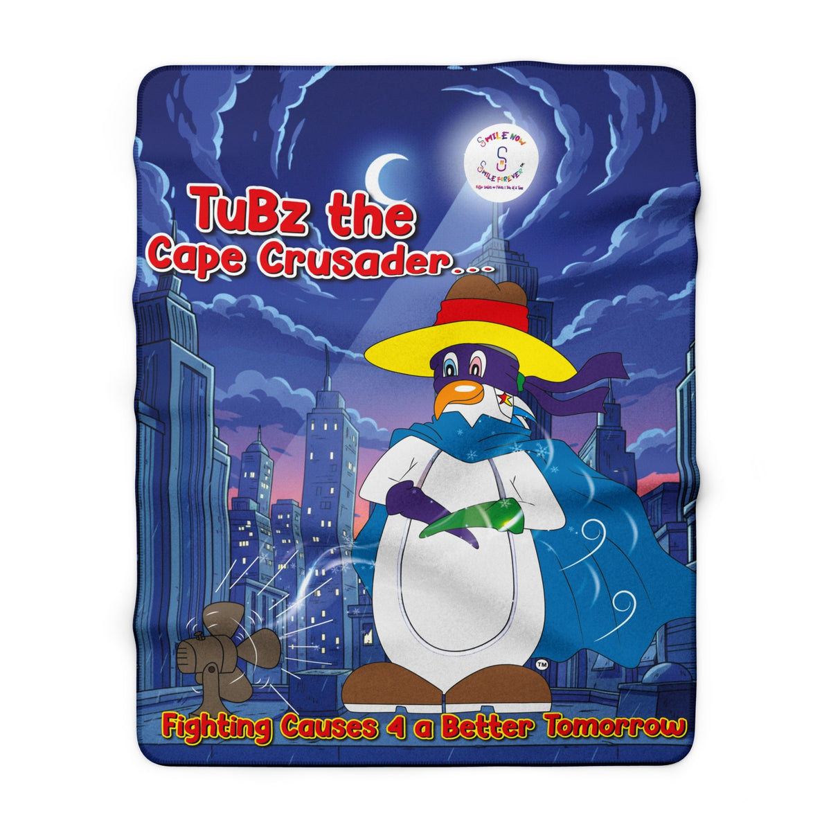 TuBz™ Sherpa Fleece Blanket – "Fighting Causes 4 a Better Tomorrow" Graphic | Smile Universe Collection