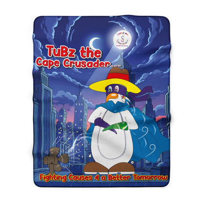 TuBz™ Sherpa Fleece Blanket – "Fighting Causes 4 a Better Tomorrow" Graphic | Smile Universe Collection